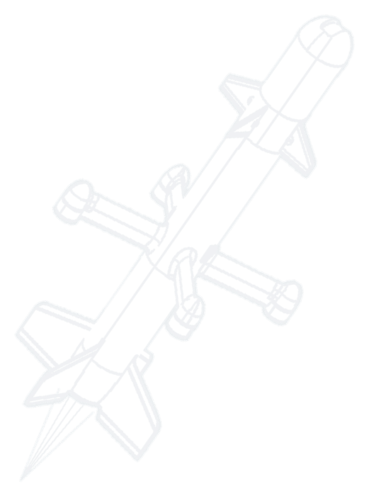 P4P missile drone interceptor in missile phase, outline drawing